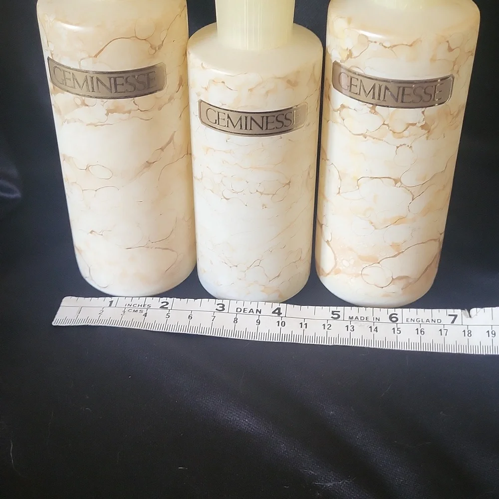 Vintage Antique Max Factor Geminesse Glass Display Bottles